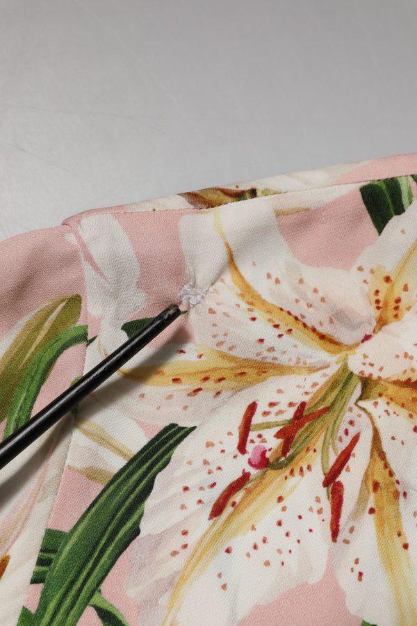 Pink Lily Printed Round Neck Blouse Top