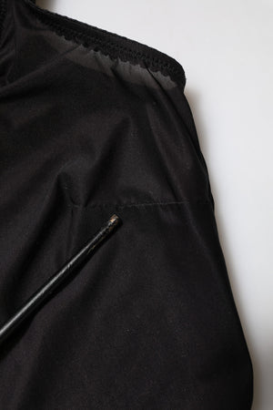 Black Nylon Sleeveless Round Neck Tank Top