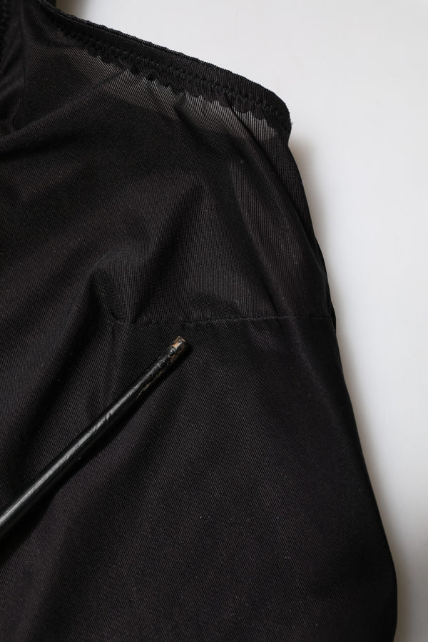 Black Nylon Sleeveless Round Neck Tank Top