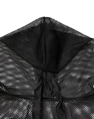 Black See Through Hooded Pullover Sweater