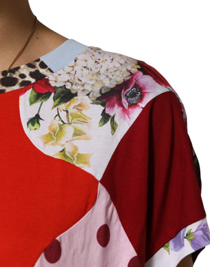 Multicolor Patchwork Cotton Silk Blouse Top