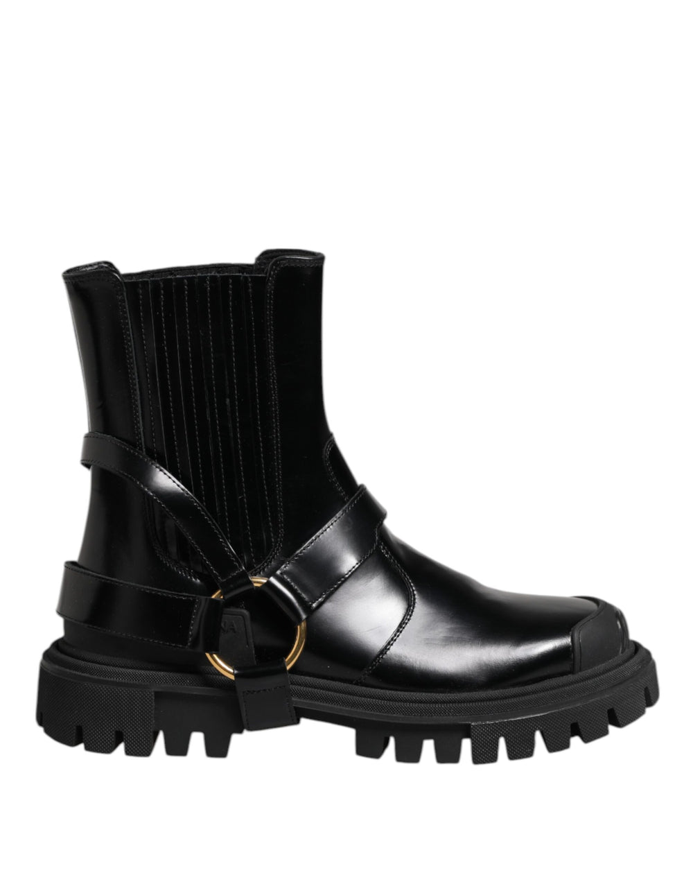 Black Leather Chelsea Men Short Boots Shoes
