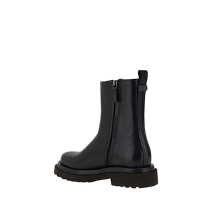 Black Calf Leather Bos Taurus Ankle Boots