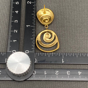 Golden Spiral Sculptural Drop Earrings