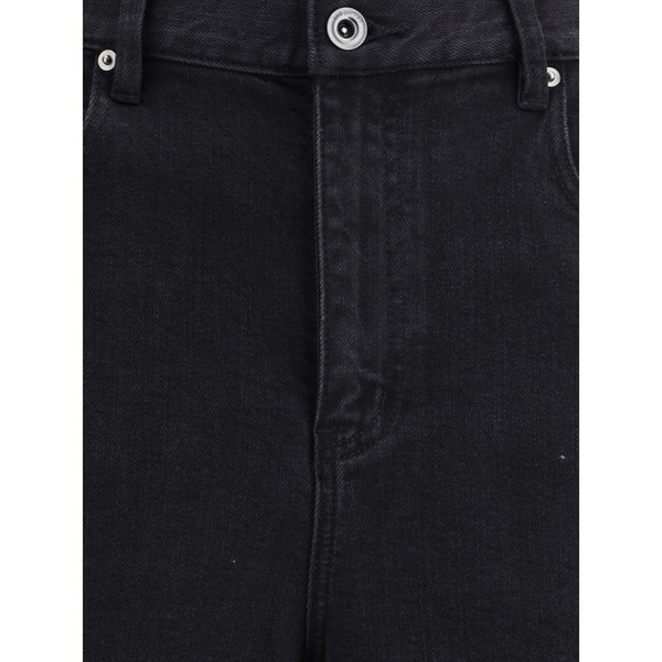 Black Cotton High-Waisted Jean
