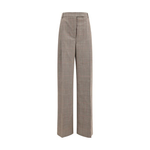 Beige Fleece Wool Casual Pants
