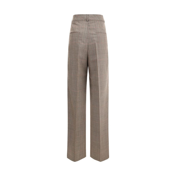 Beige Fleece Wool Casual Pants