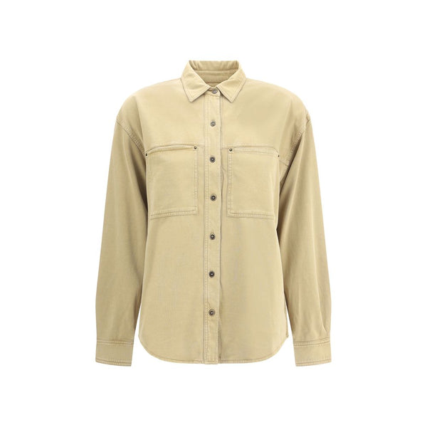 Beige Cotton Dress Shirt