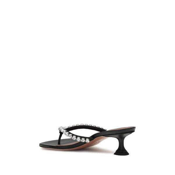 Black Calf Leather Bos Taurus Flip-Flop Sandals