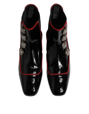 Black Jackie Buttoned Chelsea Boots Shoes