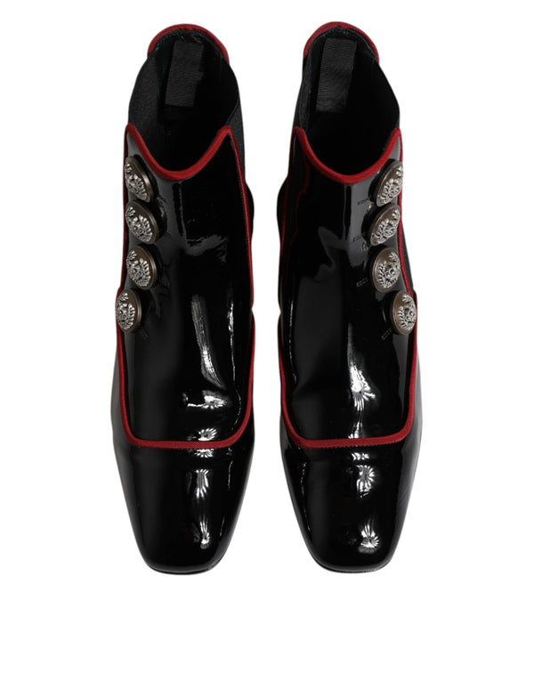 Black Jackie Buttoned Chelsea Boots Shoes