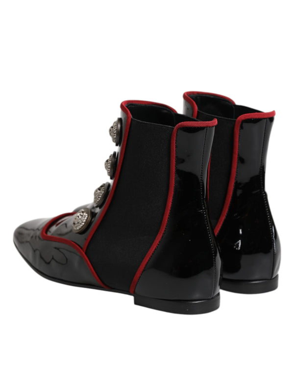 Black Jackie Buttoned Chelsea Boots Shoes