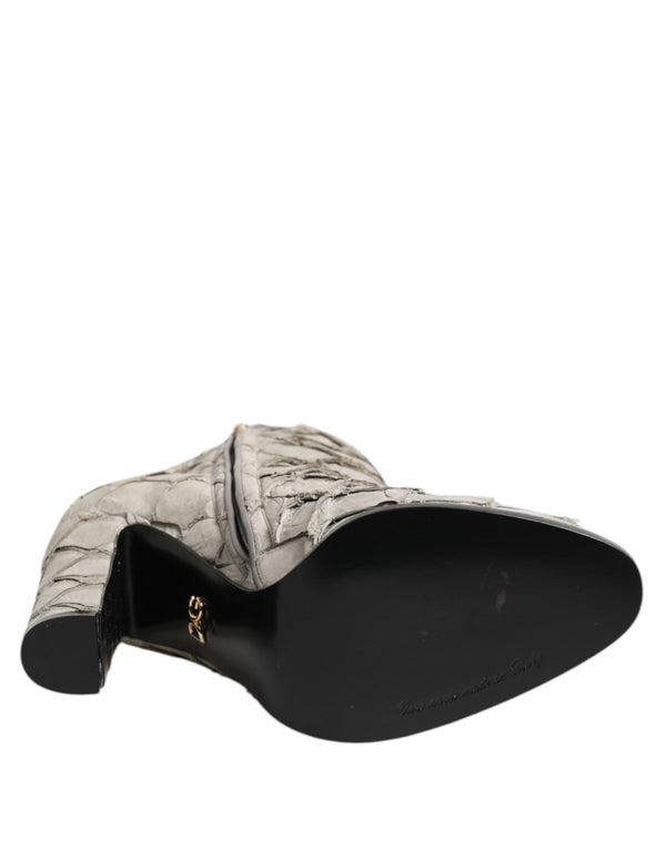 Off White Leather Heels Ankle Boots Shoes