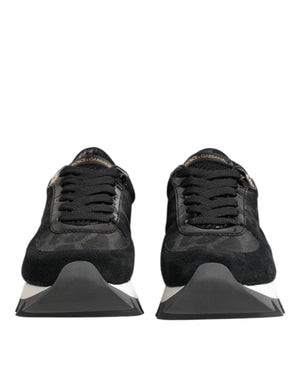 Black Gray Leopard Low Top Sneakers Shoes
