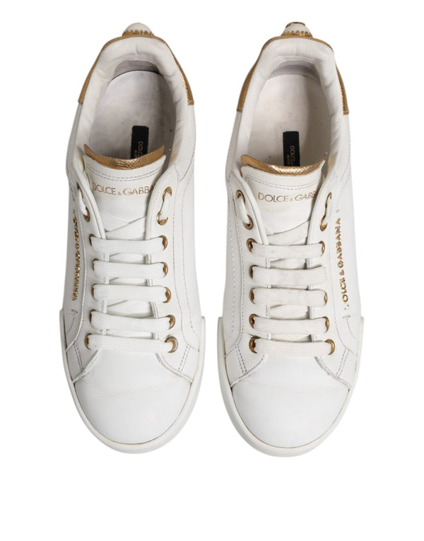 White Leather Low Top Women Sneakers Shoes