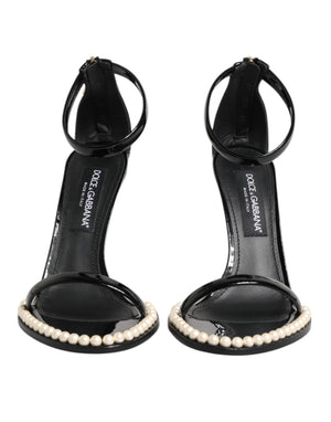 Black KEIRA Pearl Embellished Sandals Shoes