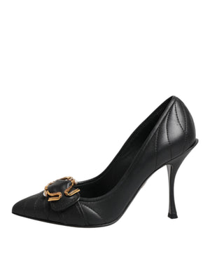 Black Devotion Leather Heels Pumps Shoes