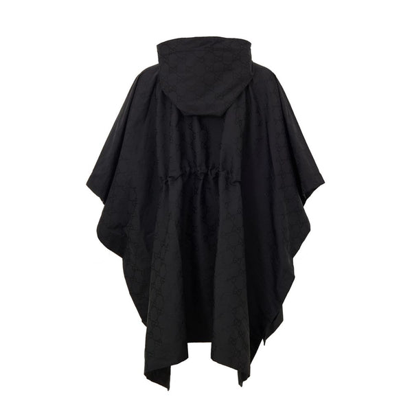 Black Polyester Trench Coat