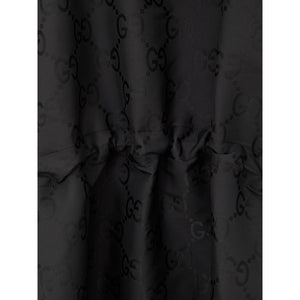 Black Polyester Trench Coat