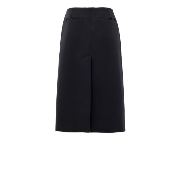 Black Wool Midi Skirt
