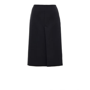 Black Wool Midi Skirt