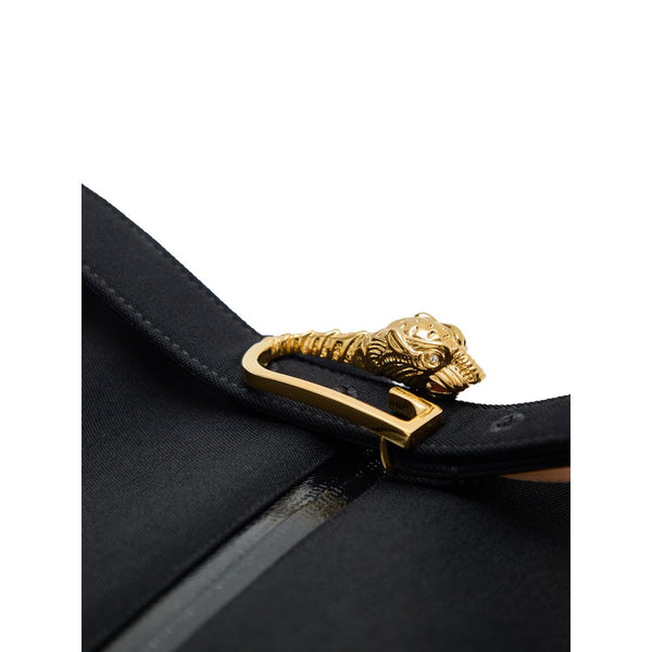 Black Wool Midi Skirt