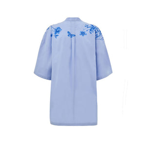 Blue Cotton Pattern Shirt