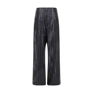 Gray Fleece Wool Casual Pants