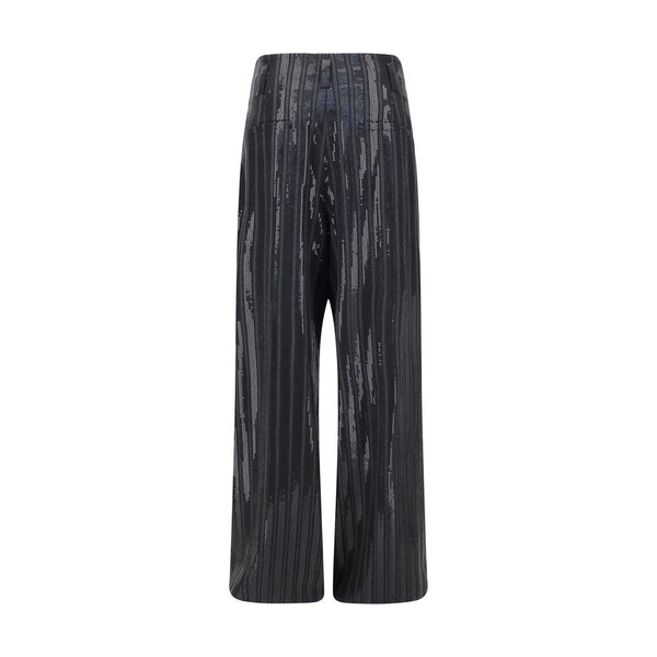 Gray Fleece Wool Casual Pants