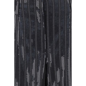 Gray Fleece Wool Casual Pants