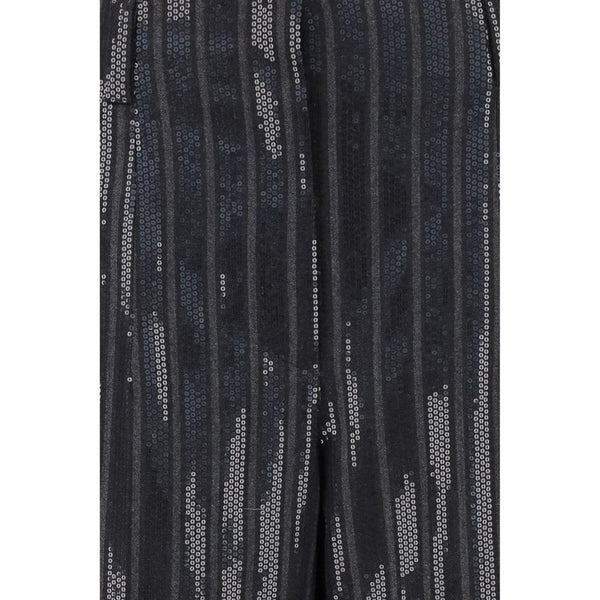 Gray Fleece Wool Casual Pants