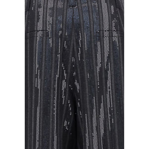 Gray Fleece Wool Casual Pants
