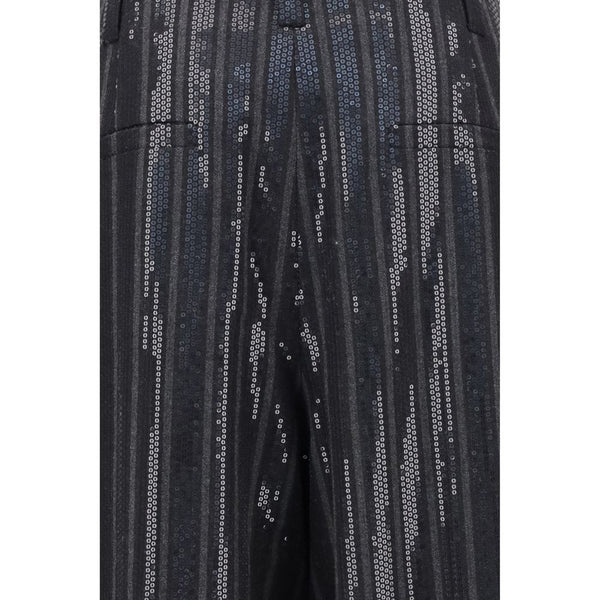Gray Fleece Wool Casual Pants