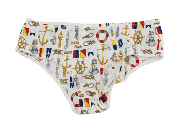 Underwear Sailor Print Silk Bottoms