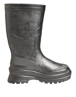 Black Argento Pull On Rain Boots Shoes