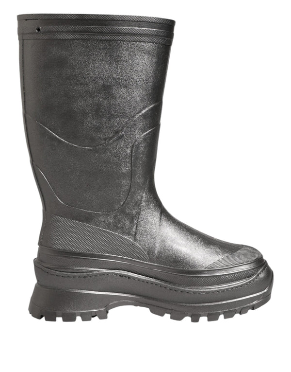 Black Argento Pull On Rain Boots Shoes