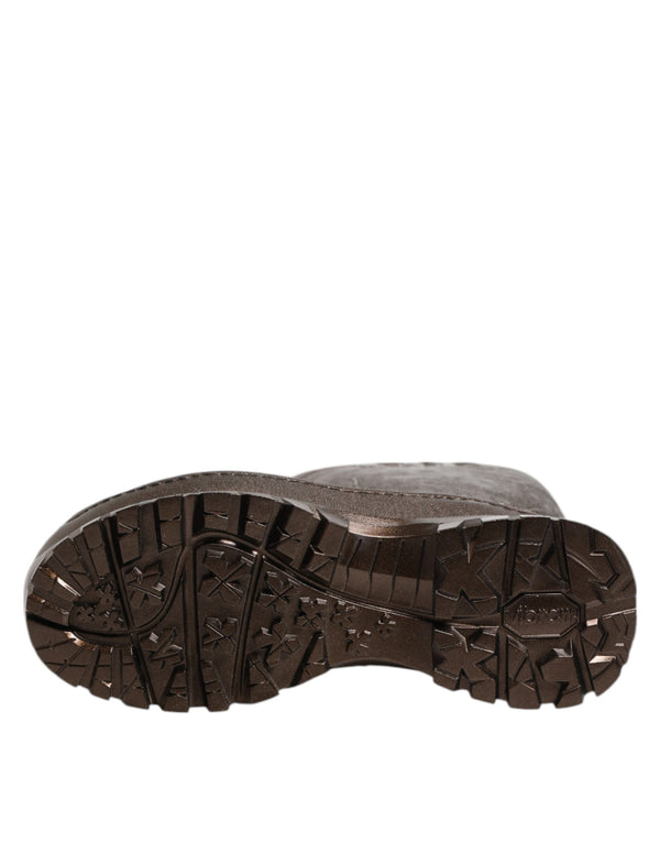 Metallic Bronze Pull On Rain Boots Shoes