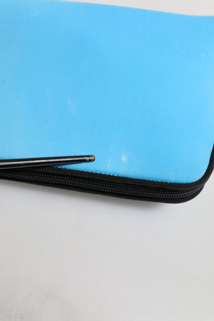 Blue Nylon DG Logo Print Clutch Zip Pouch Bag
