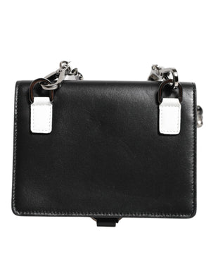 Black Leather Crystal Embellished Card Holder Wallet