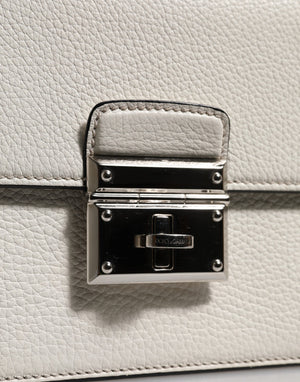 White Rosalia Small Calfskin Chain Shoulder Strap Bag