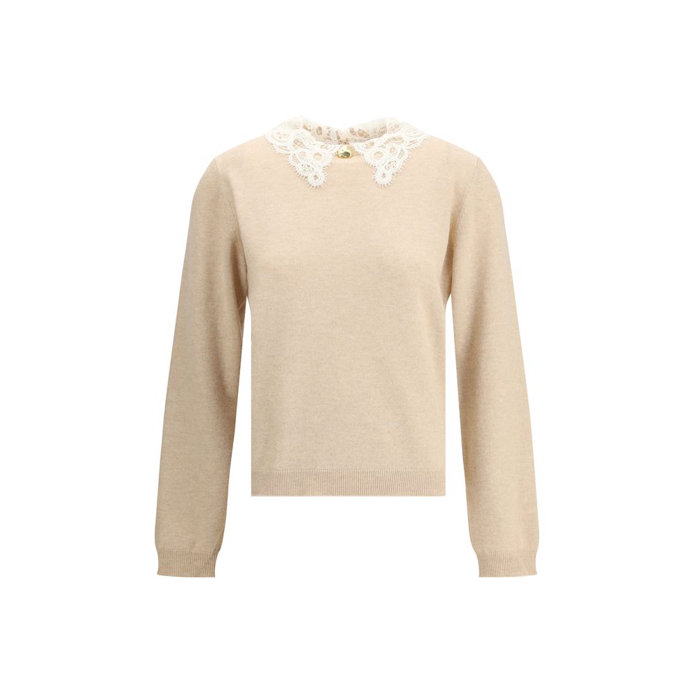 Beige Fleece Wool Sweatshirt