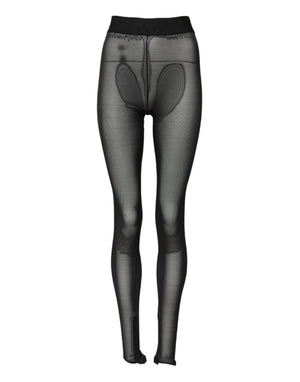 Black Nylon Leggings Stretch Pants