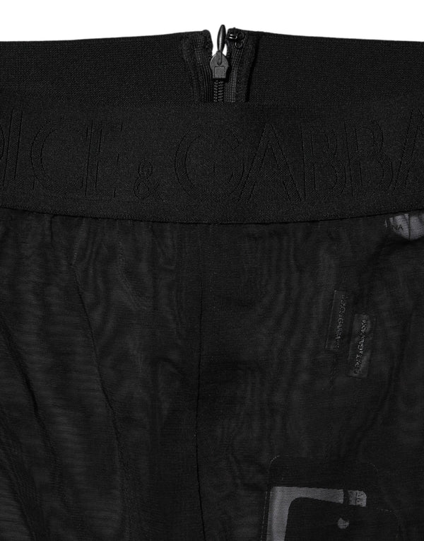 Black Nylon Leggings Stretch Pants