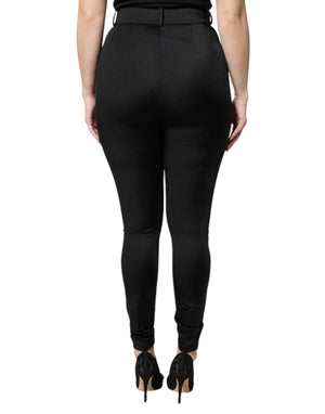 Black Nylon Leggings Stretch Pants