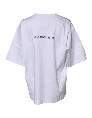 White Cotton Printed Short Sleeves T-shirt