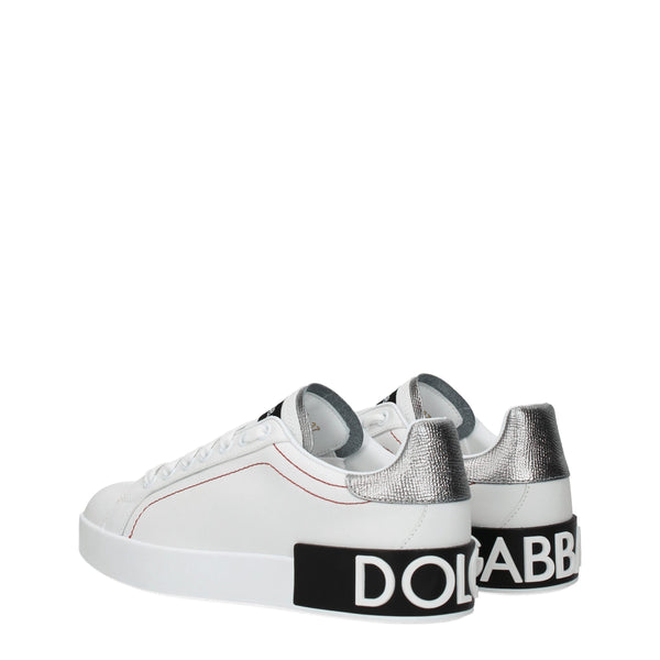 White Leather Low Top Sneakers
