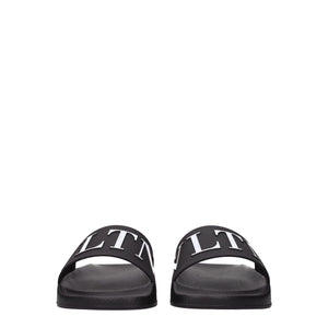 Black Cotton Slippers