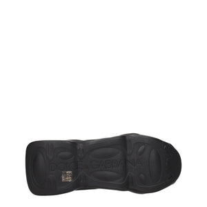 Black Fabric Chunky Sneakers
