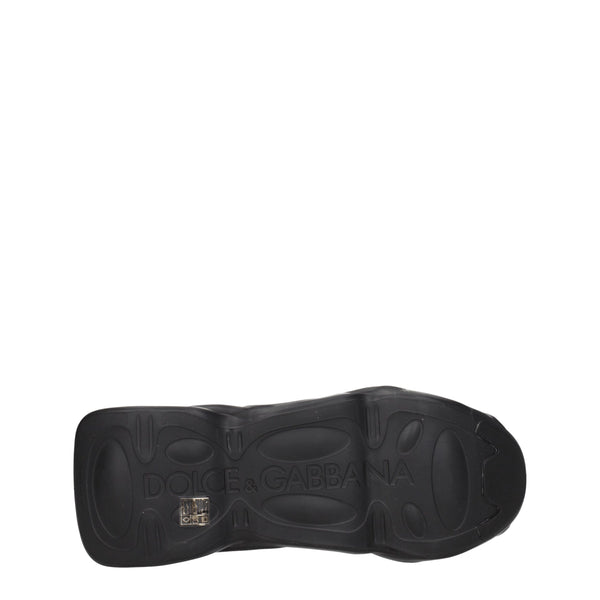 Black Fabric Chunky Sneakers