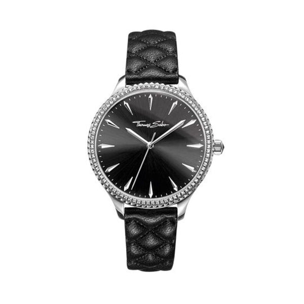 Black Leather Dress Watch